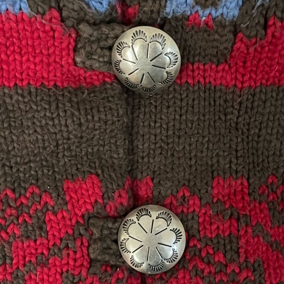 Vintage MILLIGAN BRAND KNITS Chunky Southwestern Hand Knit Vest XL Made in USA - Picture 4 of 12